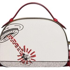 Disney White and Red Crossbody Bag with Artistic Design